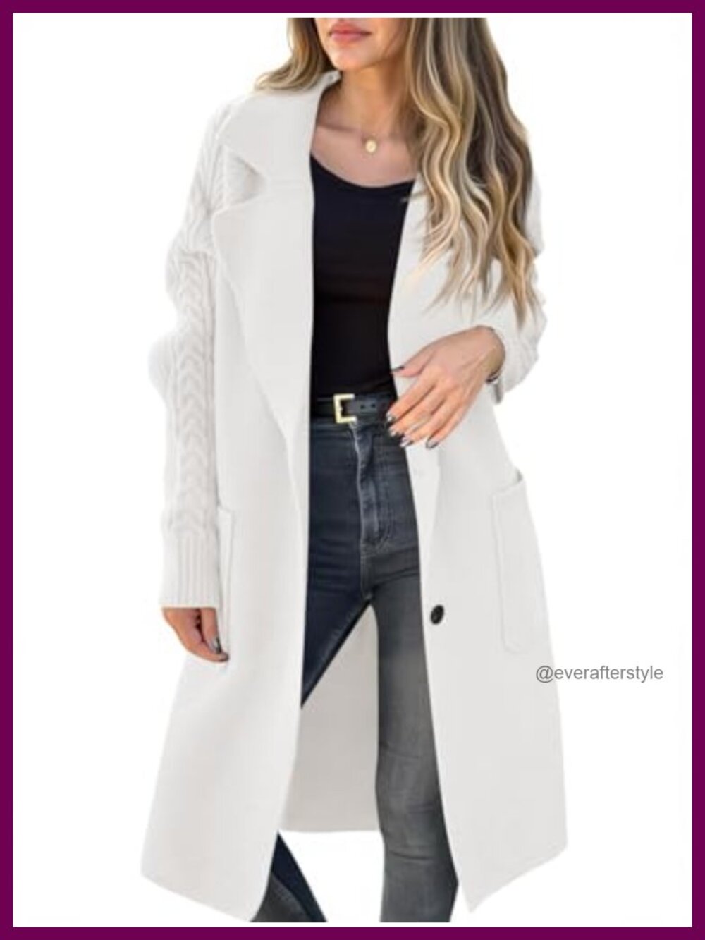Long Sleeve Button Down Knit Cardigan Sweater with Pockets Loose Fit